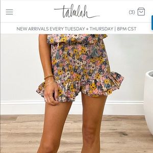 Floral smocked shorts